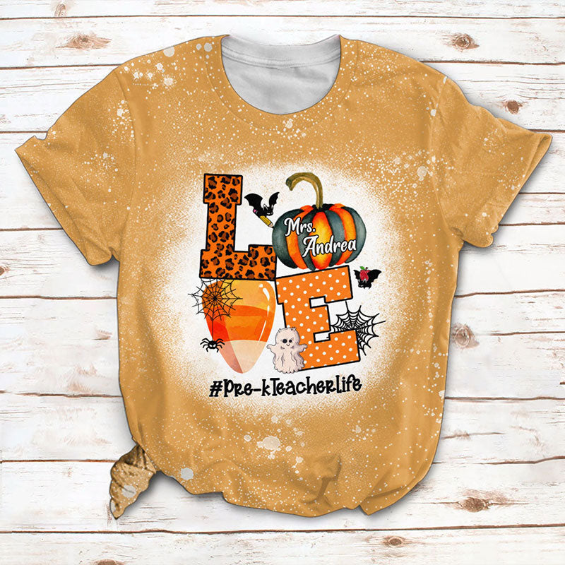 Personalized Love My Class Halloween Teacher Printed Super Soft T-Shirt