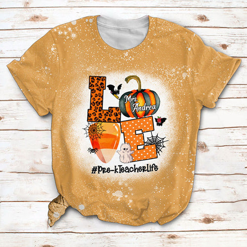 Personalized Love My Class Halloween Teacher Printed Super Soft T-Shirt