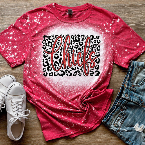 Personalized Leopard Team Spirit Bleached Teacher Printed Super Soft T-Shirt