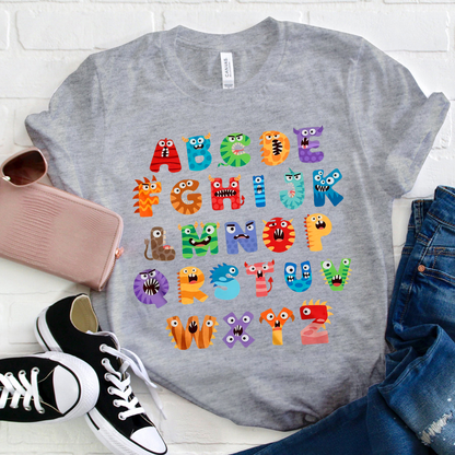 Cute Halloween Alphabet School T-Shirt