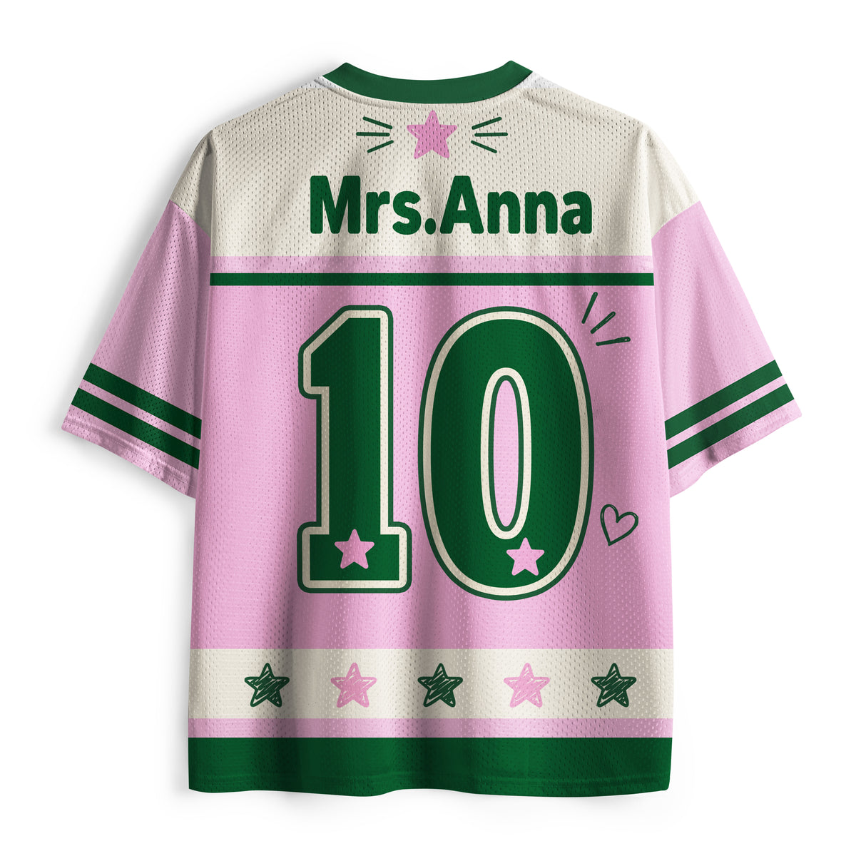 Personalized Grade And Name Preppy Color Teacher Mesh Jersey