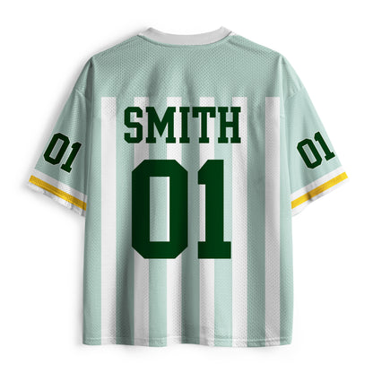Personalized Grade And Name Preppy Stripes Stars Teacher Mesh Jersey