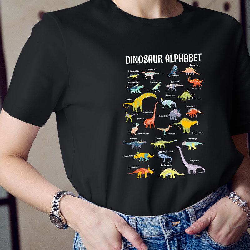 Follow The Dinosaur Alphabet Teacher T-Shirt