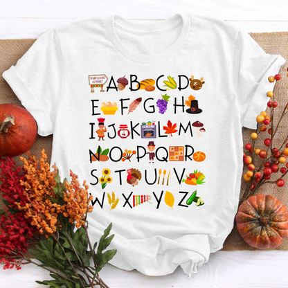 Thanksgiving Alphabet Teacher T-Shirt