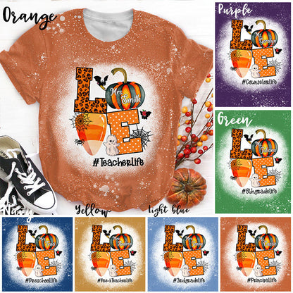 Personalized Love My Class Halloween Teacher Printed Super Soft T-Shirt