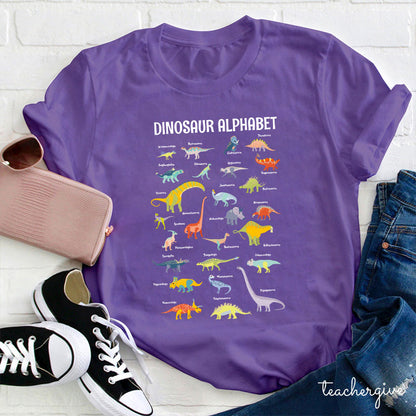 Follow The Dinosaur Alphabet Teacher T-Shirt