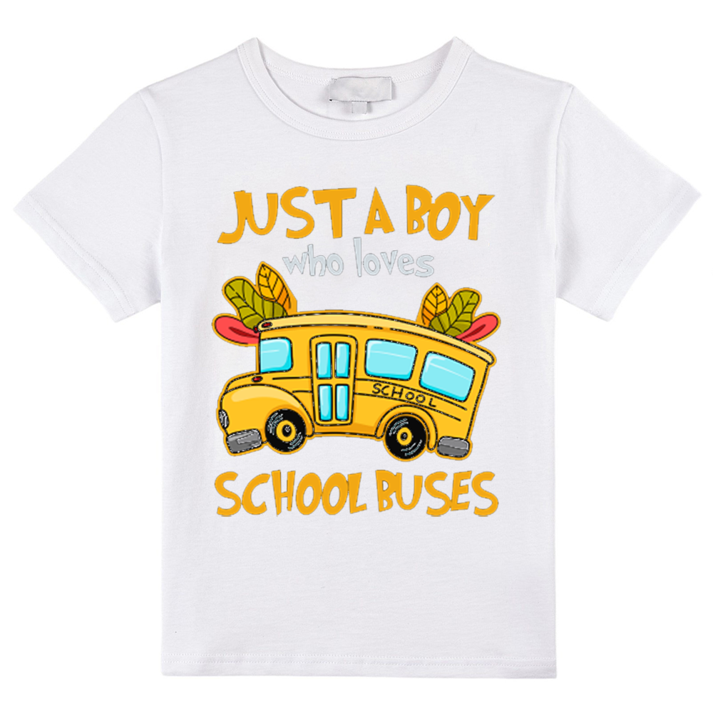 Personalized Just A Boy Who Loves School Buses Class T-Shirt