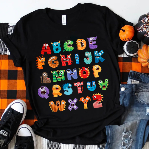 Cute Halloween Alphabet School T-Shirt