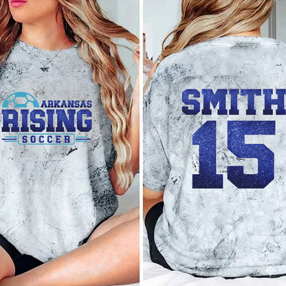 Personalized Mascot And Sport Faux Glitter Teacher Printed Super Soft Two Sided T-Shirt