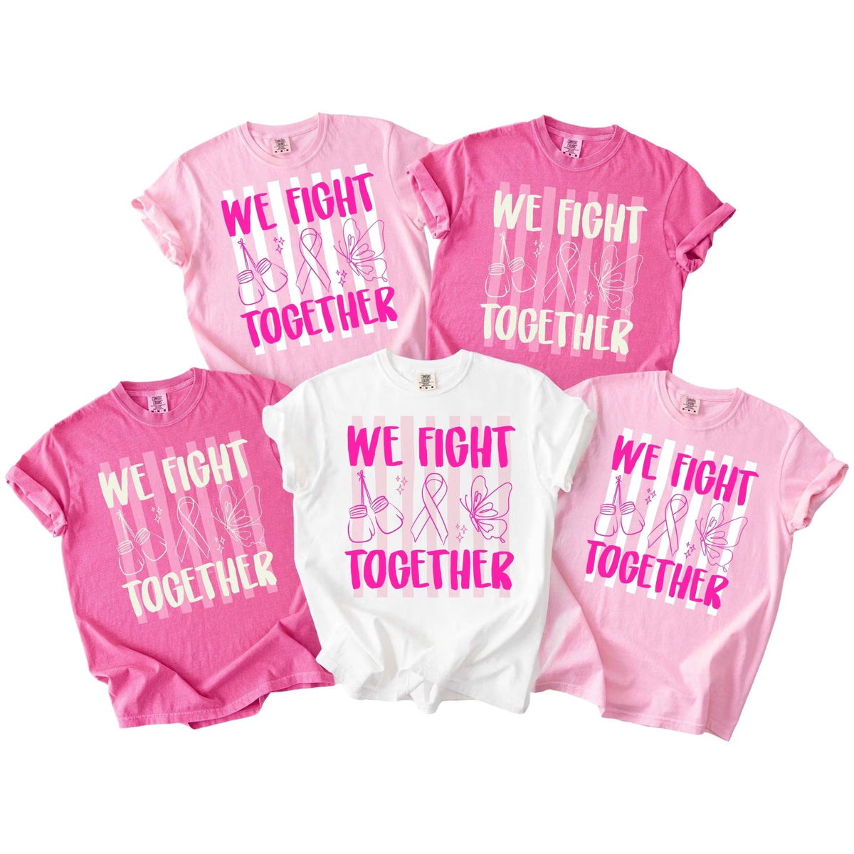 Pink Ribbon Fight Together Teacher T-Shirt