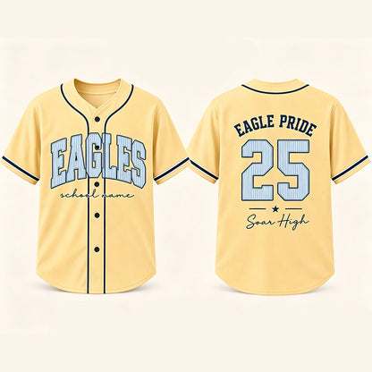 Personalized Mascot Name Preppy Solid Script Custom School Baseball Jersey