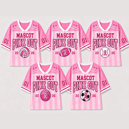 Personalized Mascot Pink Out Teacher Mesh Jersey
