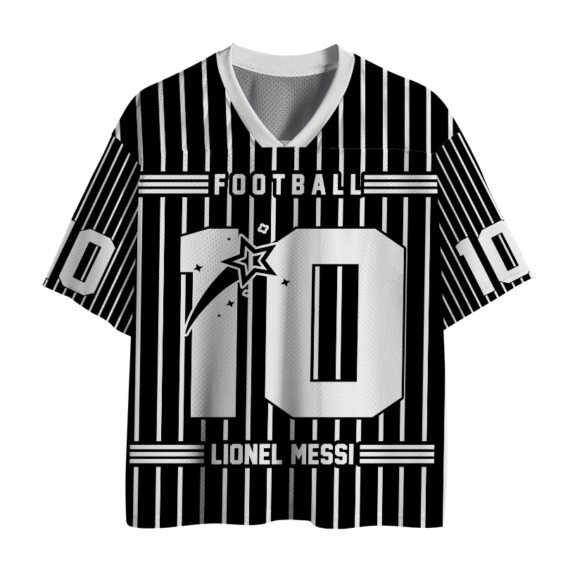 Personalized Sports Star And Number Stripe Teacher Mesh Jersey