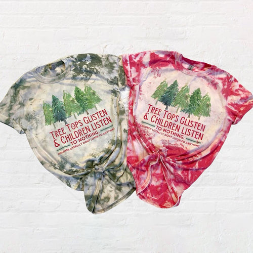 Tree Tops Glisten And Children Listen Teacher Printed Super Soft T-Shirt