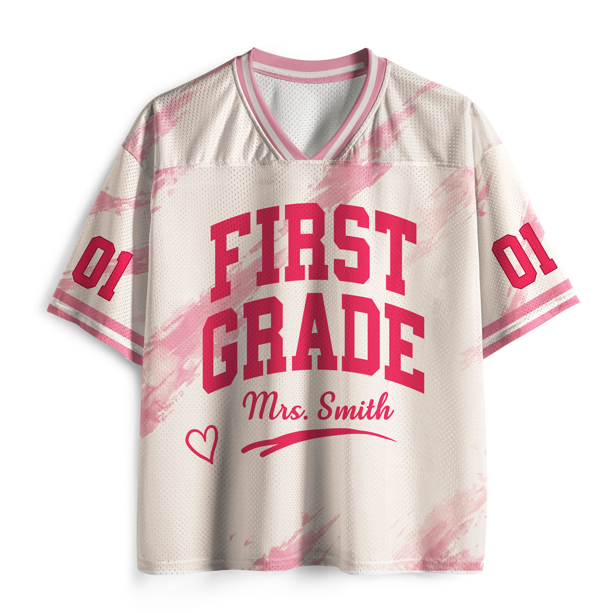 Personalized Grade And Name Watercolor Printing Teacher Mesh Jersey